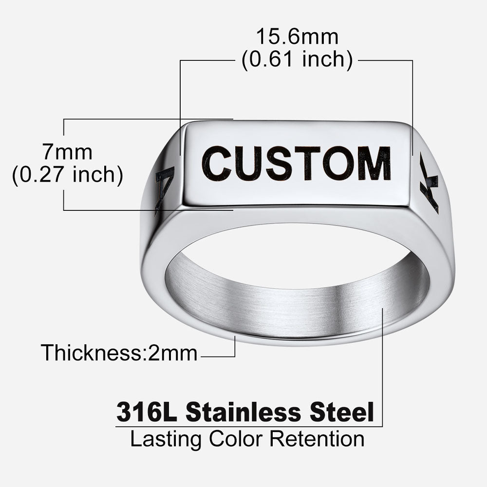 Customizable 7mm Minimalist Simple Band Ring for Men