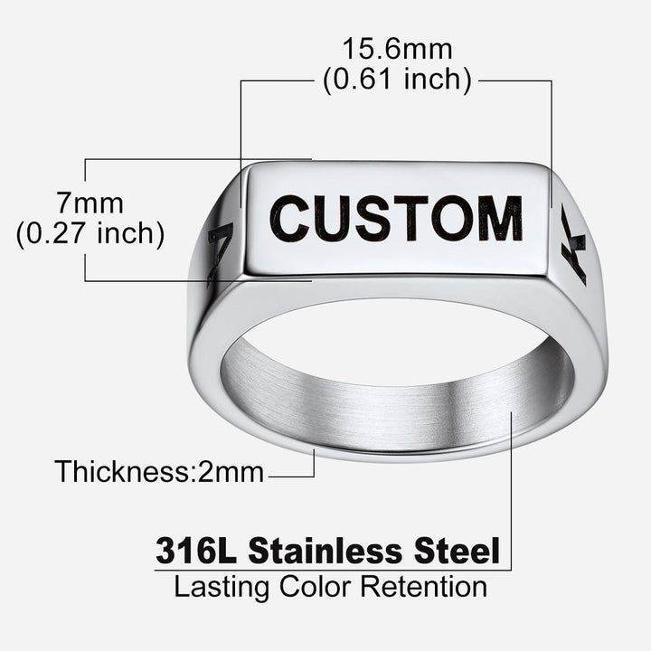 Customizable 7mm Minimalist Simple Band Ring for Men