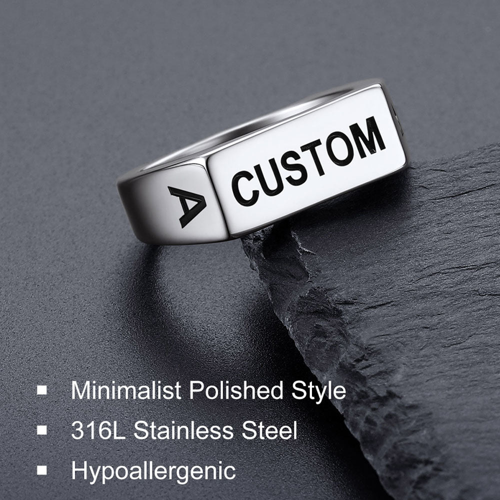 Customizable 7mm Minimalist Simple Band Ring for Men