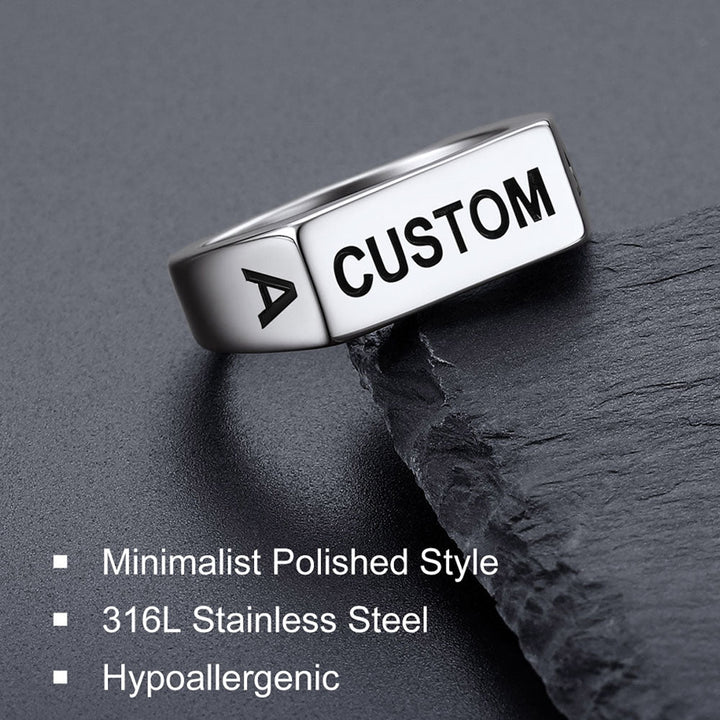 Customizable 7mm Minimalist Simple Band Ring for Men