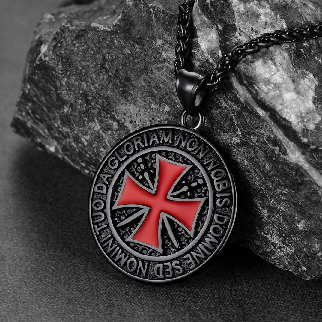 Knights Templar Cross Medallion Necklace For Men