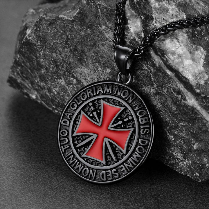Knights Templar Cross Medallion Necklace For Men