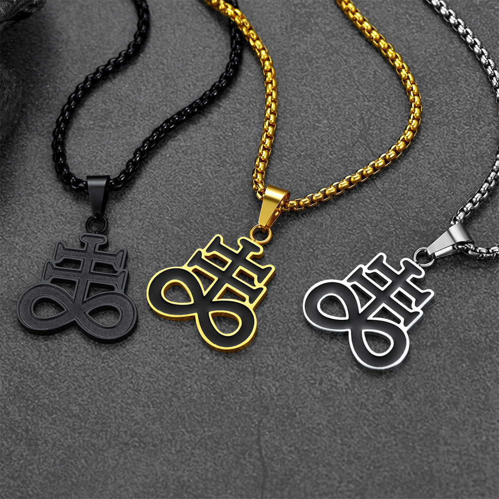 Satanic Leviathan Cross Necklace For Men