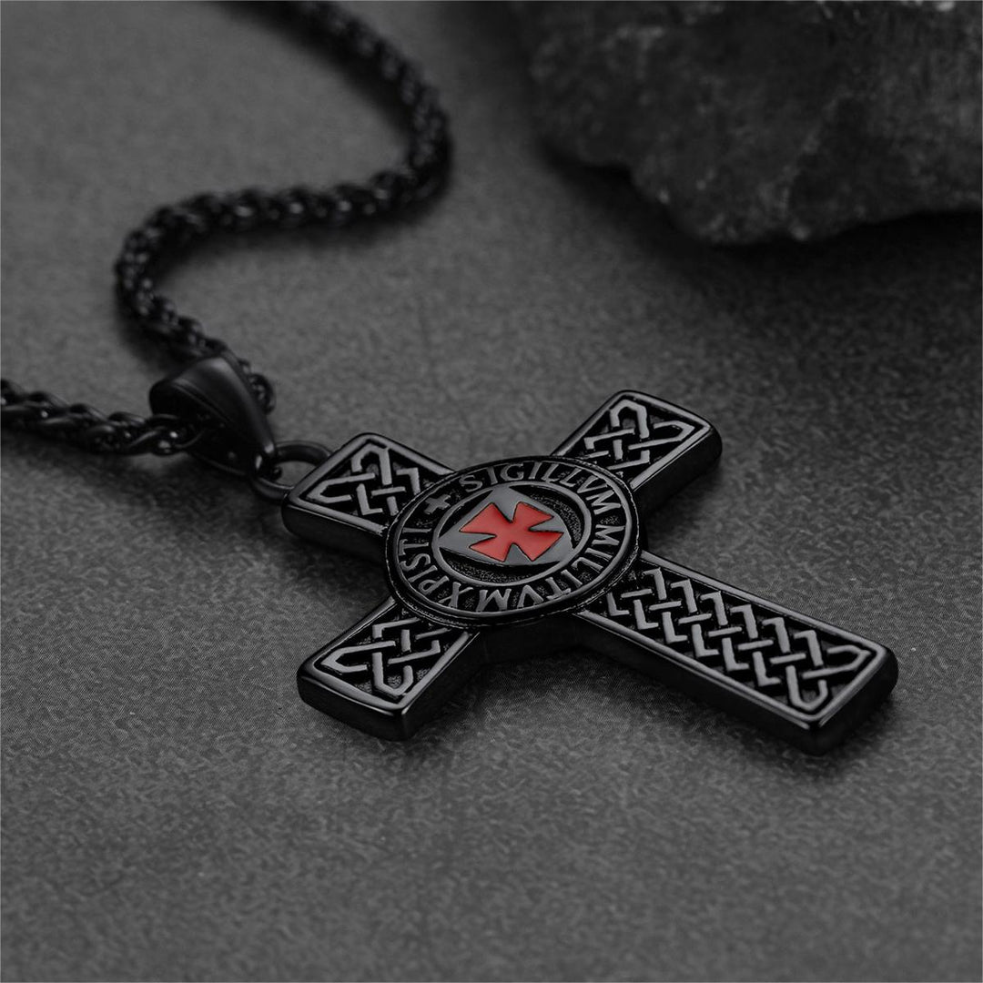 Cuban Chain & Celtic Cross Necklace Set for Men