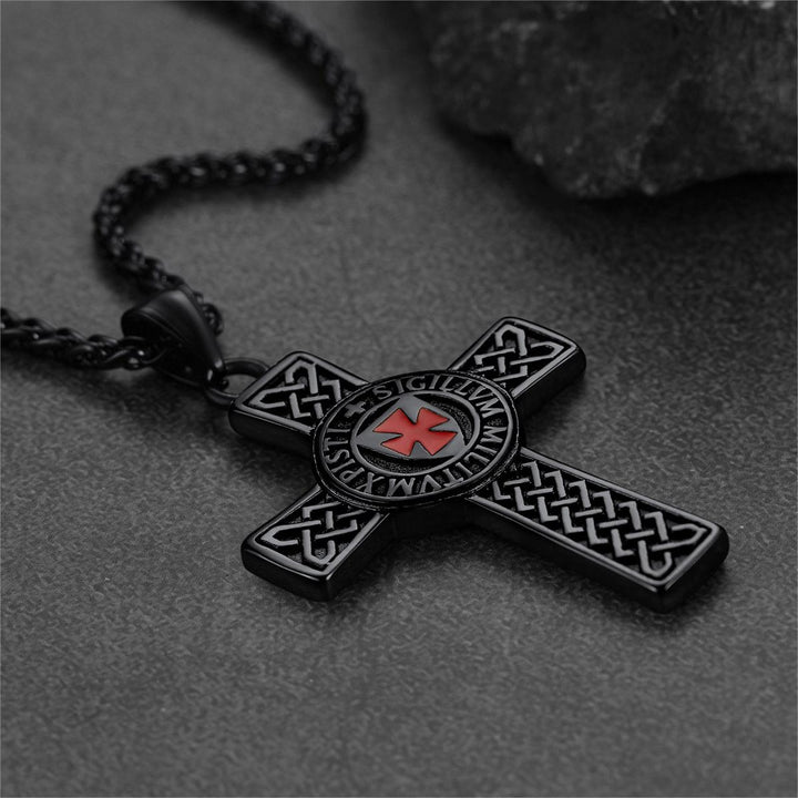 Cuban Chain & Celtic Cross Necklace Set for Men