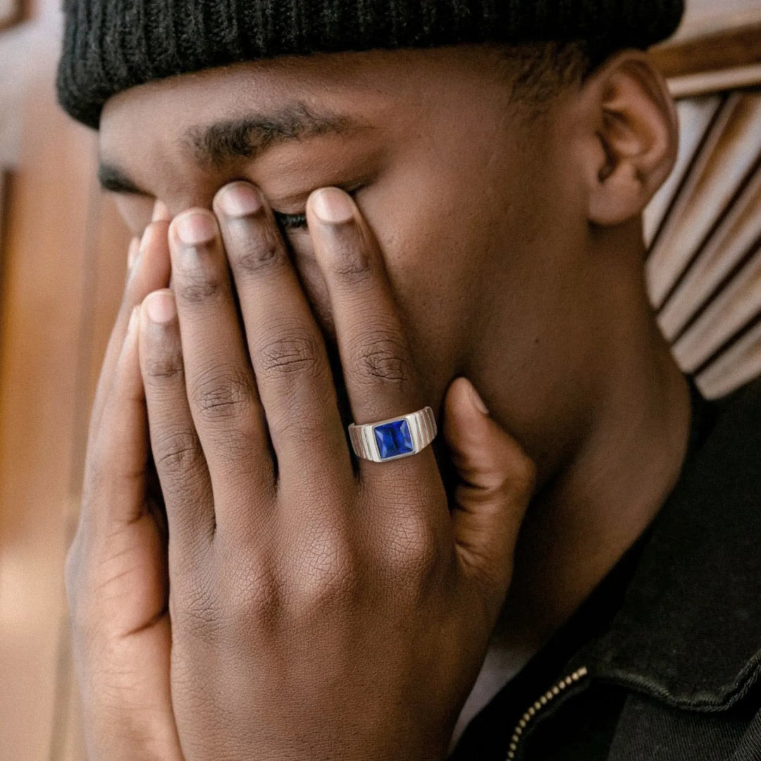 Birthstone Band Ring for Men