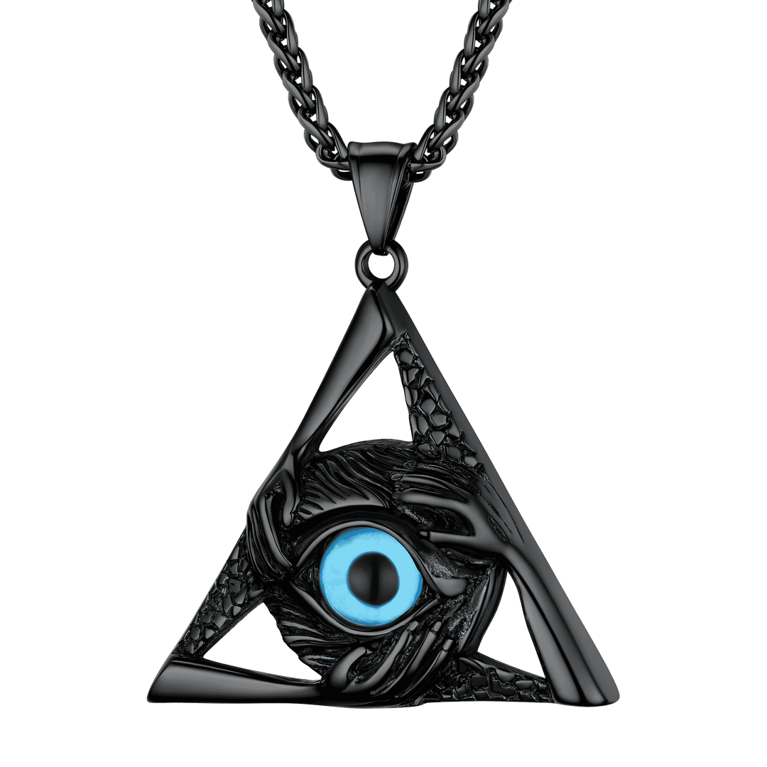 Triangle Third Evil Eye Necklace All-Seeing Pendant
