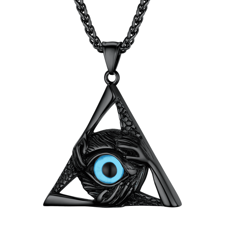 Triangle Third Evil Eye Necklace All-Seeing Pendant