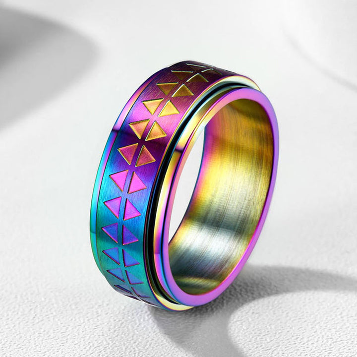 Unique Triangle Anxiety Ring Stainless Steel