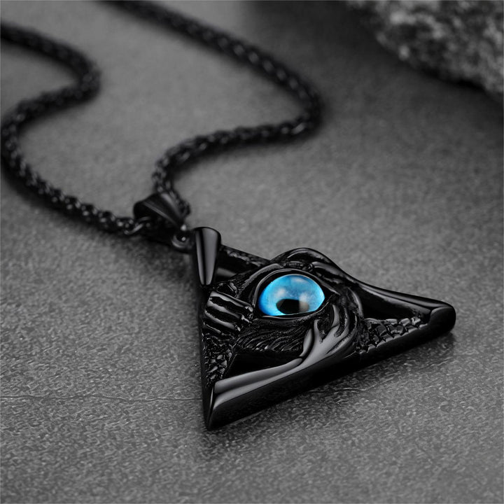 Triangle Third Evil Eye Necklace All-Seeing Pendant
