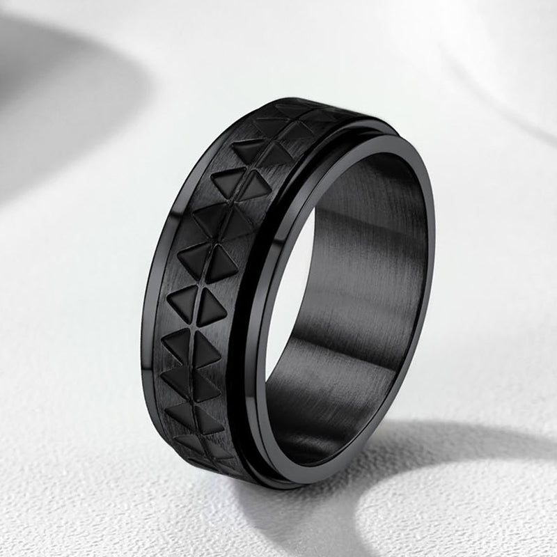 Unique Triangle Anxiety Ring Stainless Steel