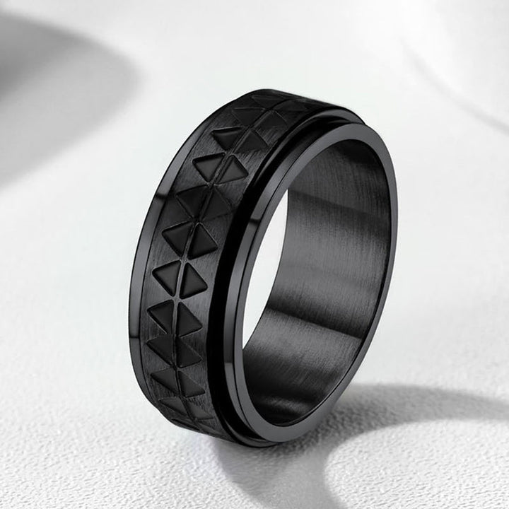 Unique Triangle Anxiety Ring Stainless Steel