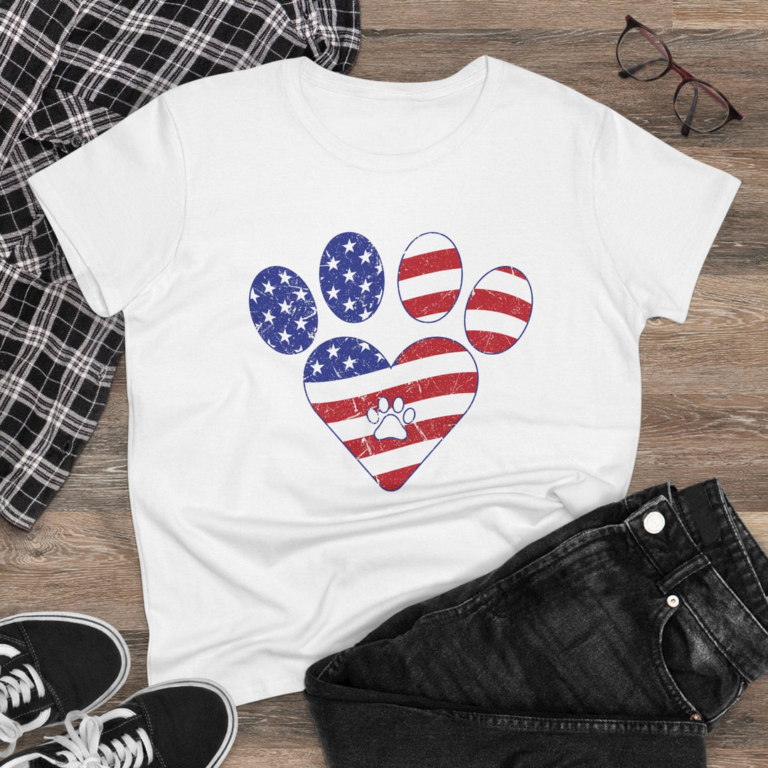 The Patriot Paw Tee — My Heart Beats Red, White & Blue