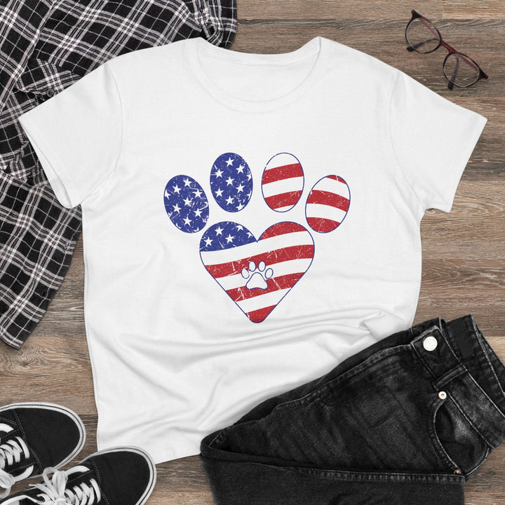 The Patriot Paw Tee — My Heart Beats Red, White & Blue