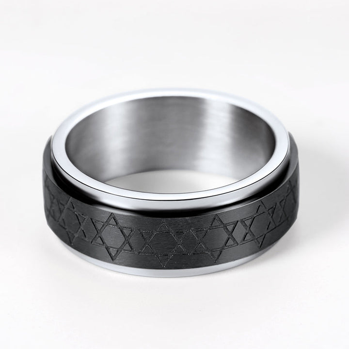 Star of David Spinner Anxiety Ring For Men
