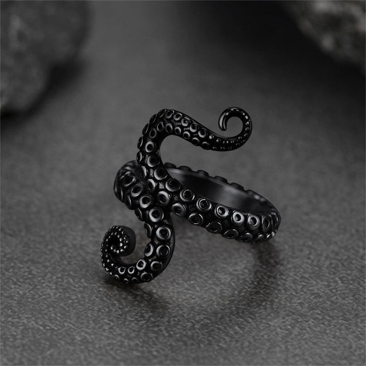 Punk Octopus Tentacle Ring For Men in Stainless Steel