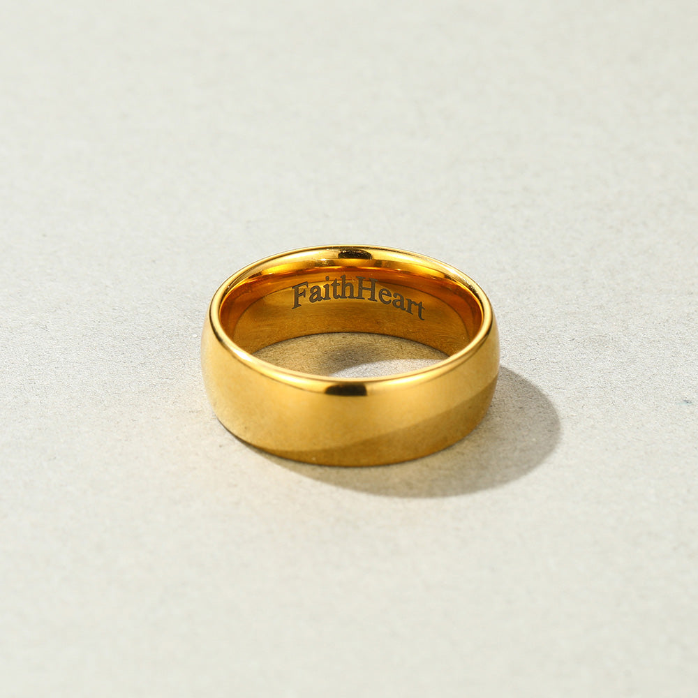 Polished Gold Tungsten Carbide Doom Band Ring For Men 4mm/6mm/8mm Width