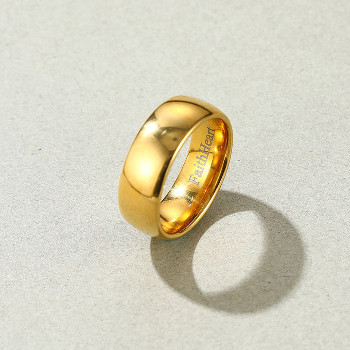 Polished Gold Tungsten Carbide Doom Band Ring For Men 4mm/6mm/8mm Width