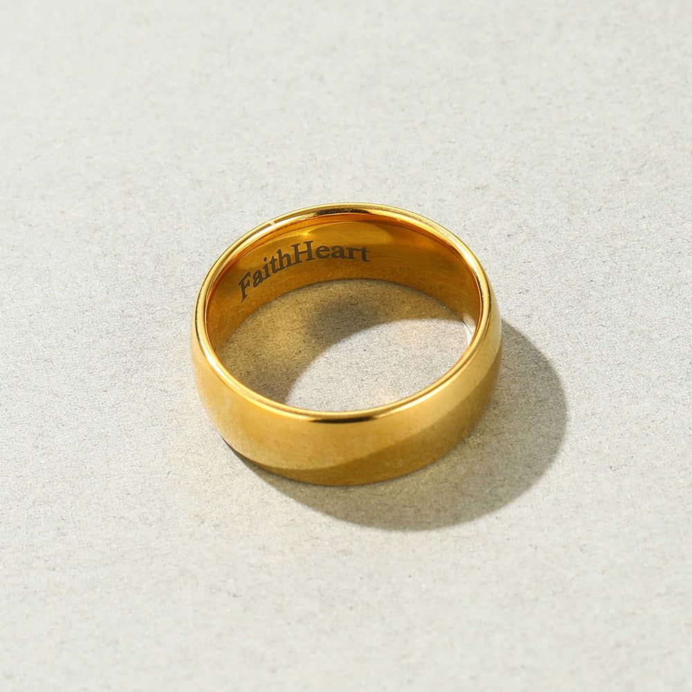 Polished Gold Tungsten Carbide Doom Band Ring For Men 4mm/6mm/8mm Width