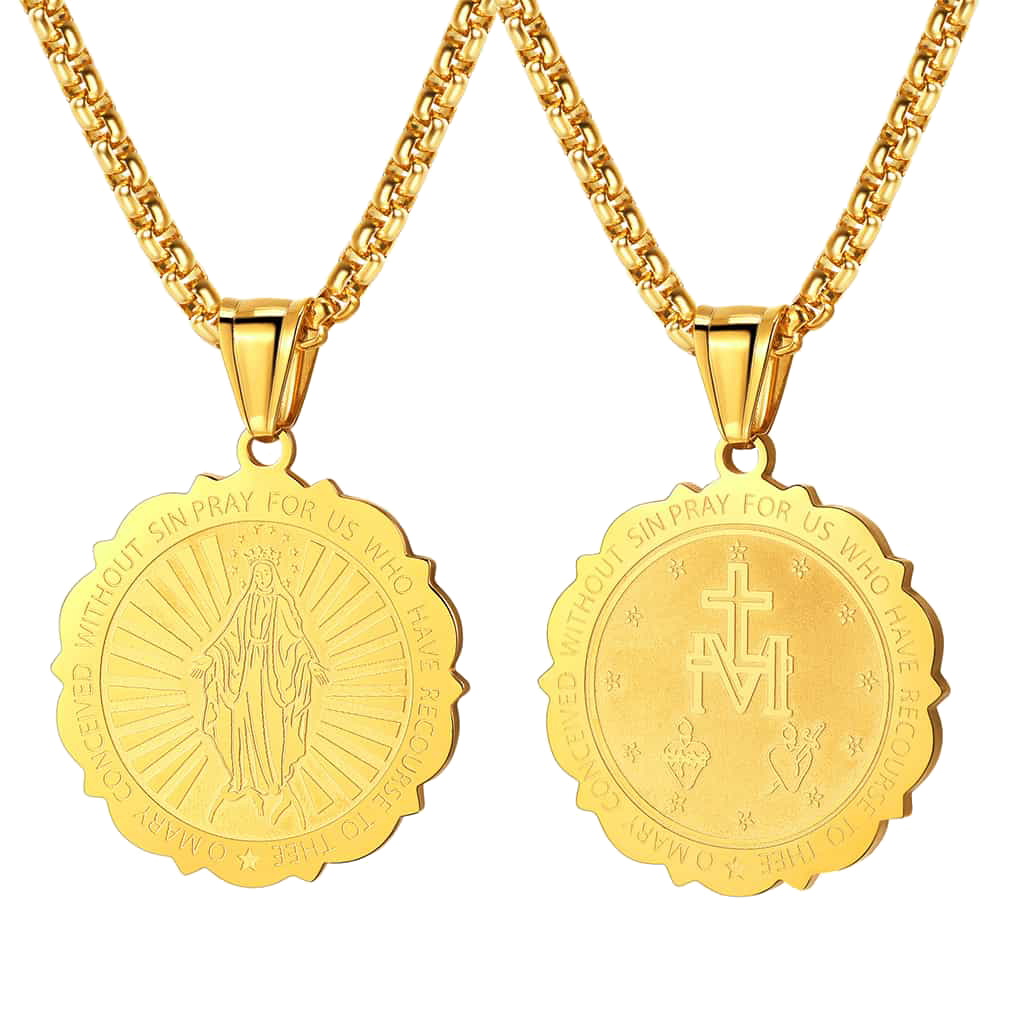 Virgin Mary Necklace Catholic Charm Necklace Of Blessed