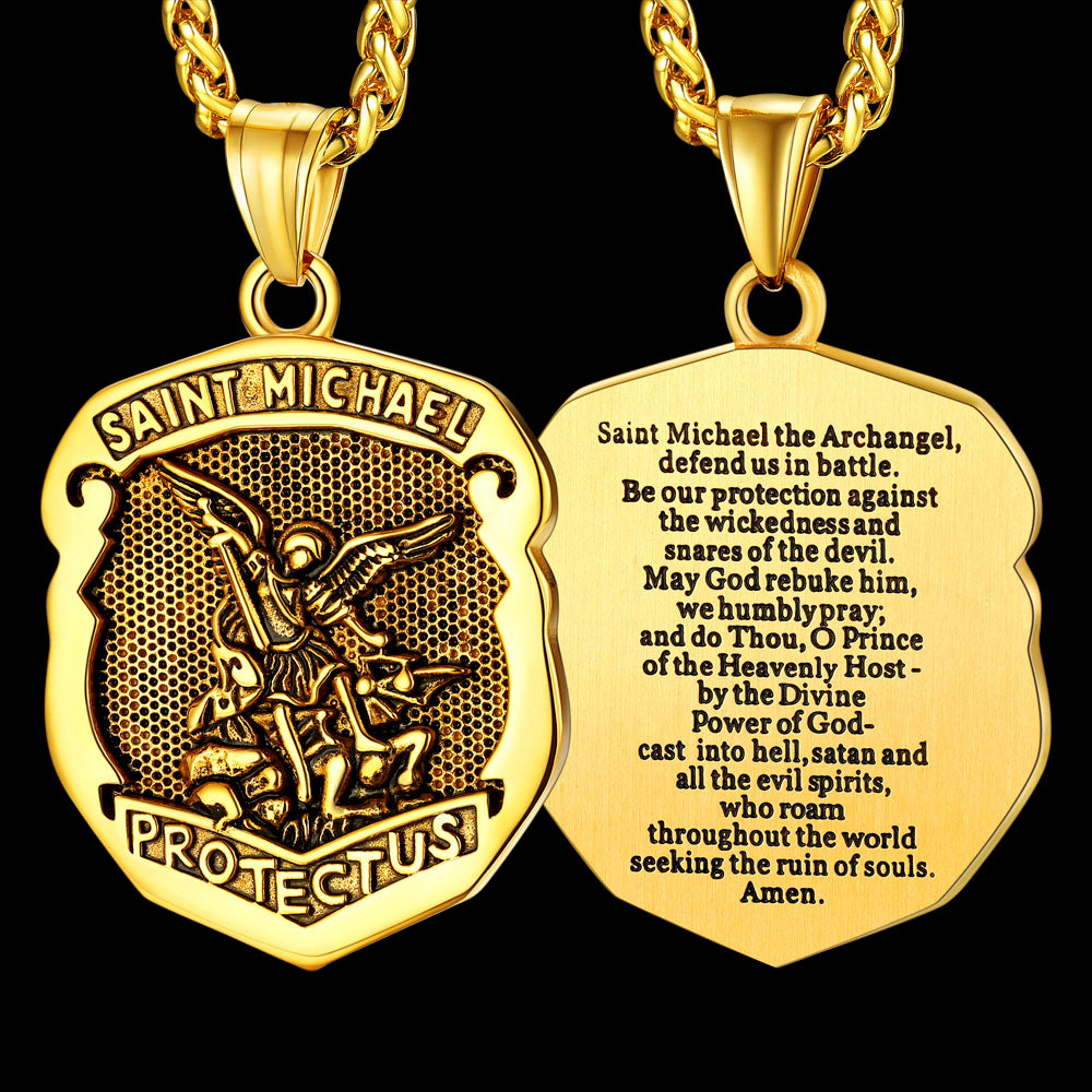 Catholic Saint Michael Pendant Necklace For Men