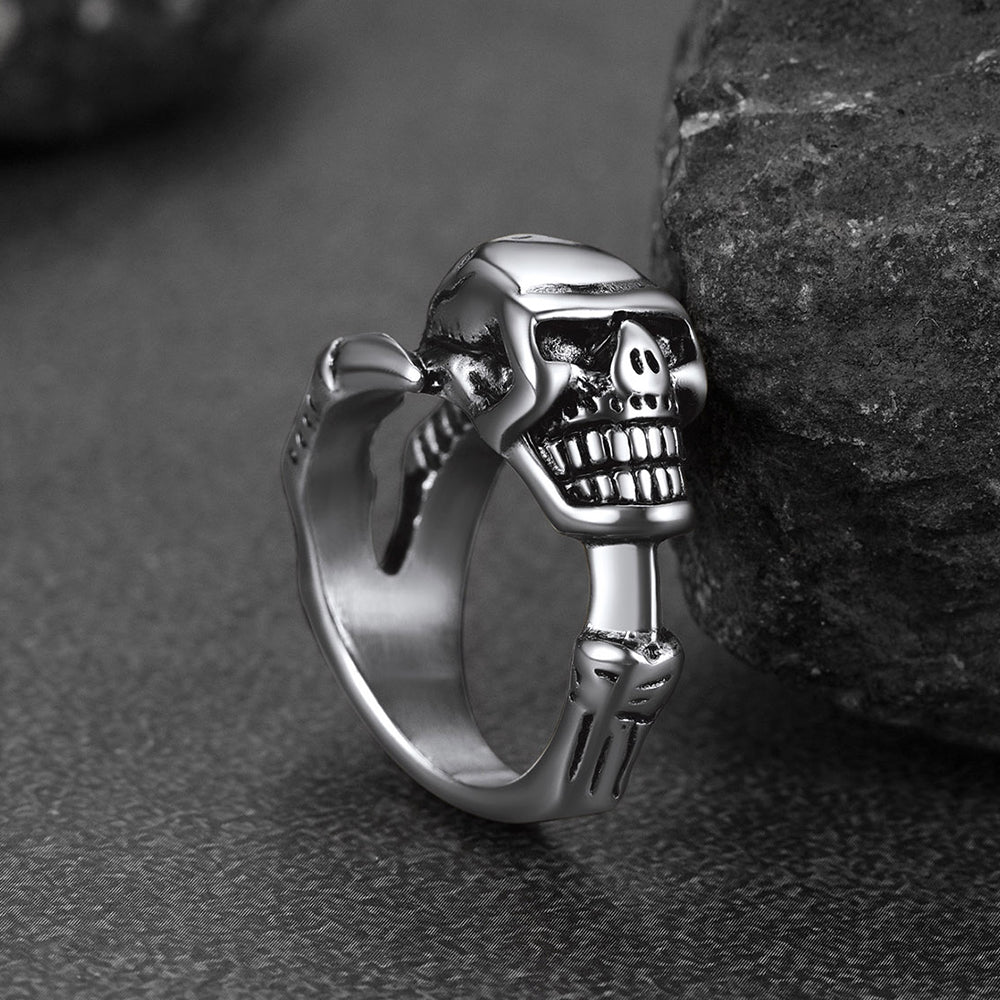 Gothic Skull Ring Biker Ring For Men