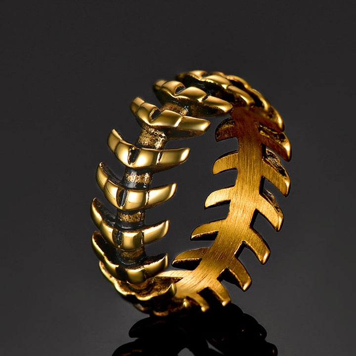 Punk Looped Bone Ring Vertebrae Band Ring For Men