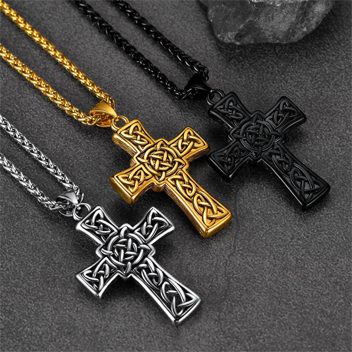 Turquoise Celtic Cross Pendant Necklace For Men