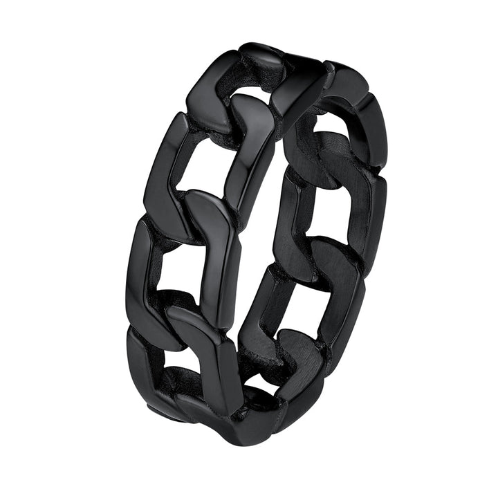 Chunky Cuban Link Chain Ring For Men Stainless Steel