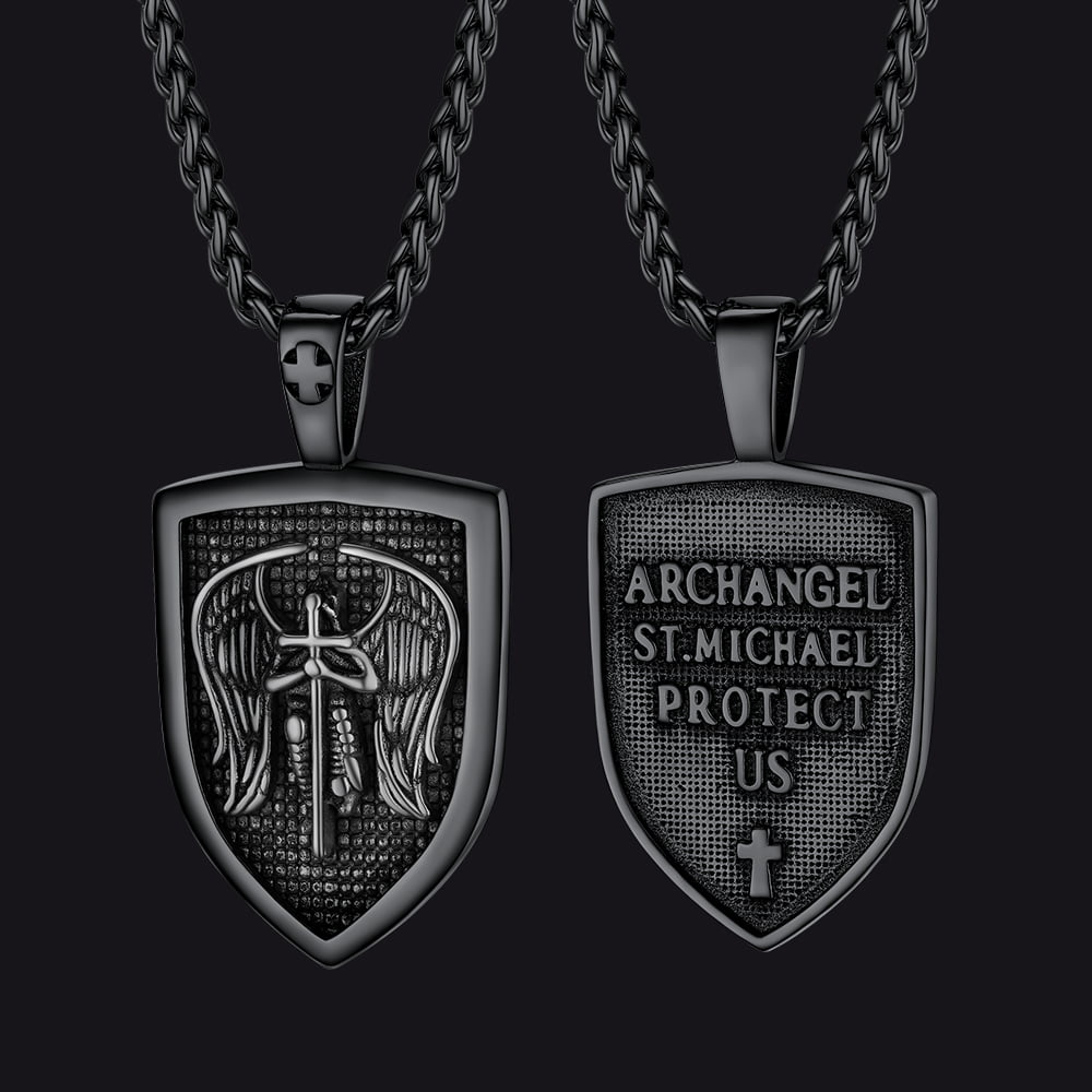 Shield Archangel St. Michael Protection Necklace For Men