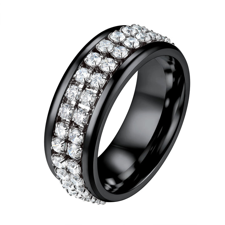 CZ Diamond Fidget Anxiety Band Ring for Men