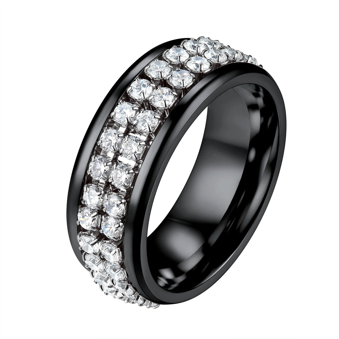 CZ Diamond Fidget Anxiety Band Ring for Men