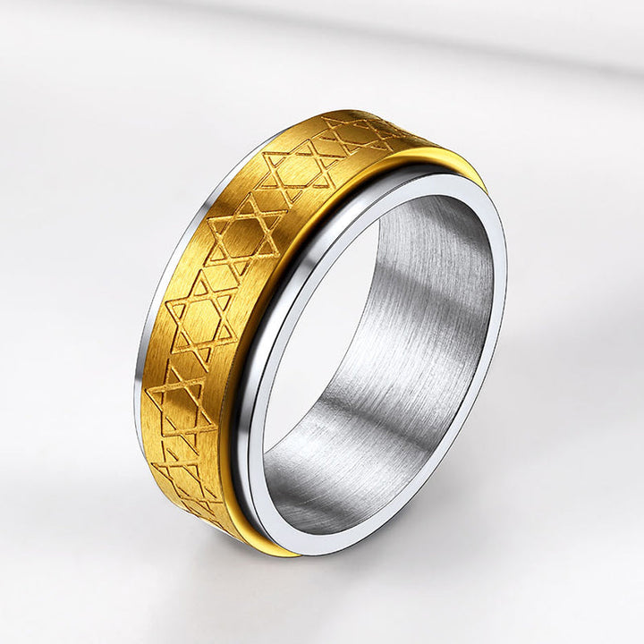 Star of David Spinner Anxiety Ring For Men