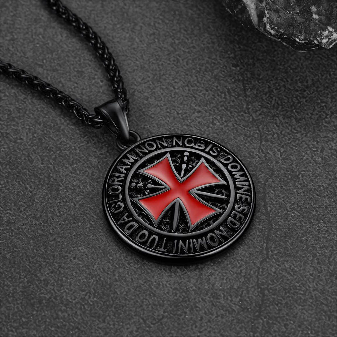 Knights Templar Cross Medallion Necklace For Men