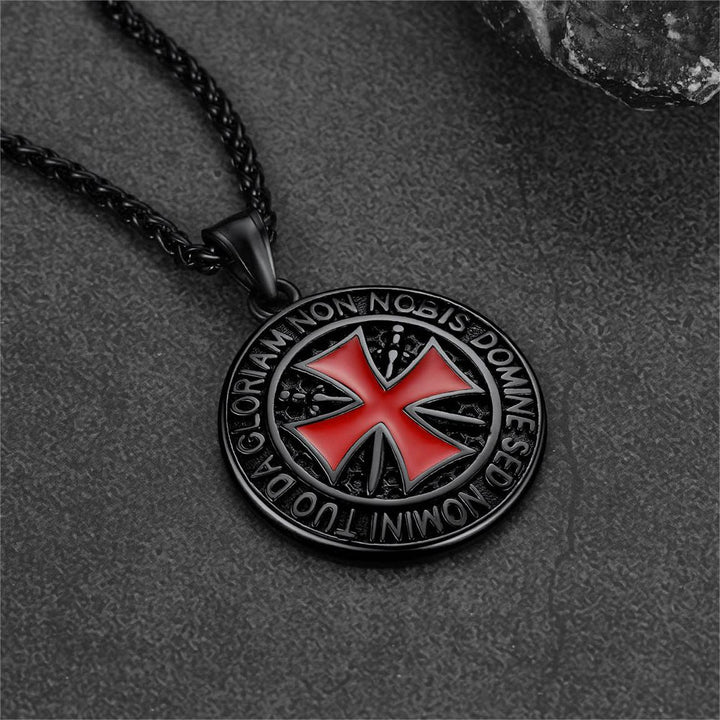 Knights Templar Cross Medallion Necklace For Men