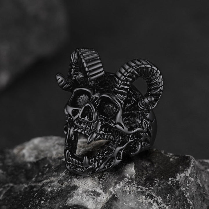 Satanic Baphomet Goat Skull Ring For Men