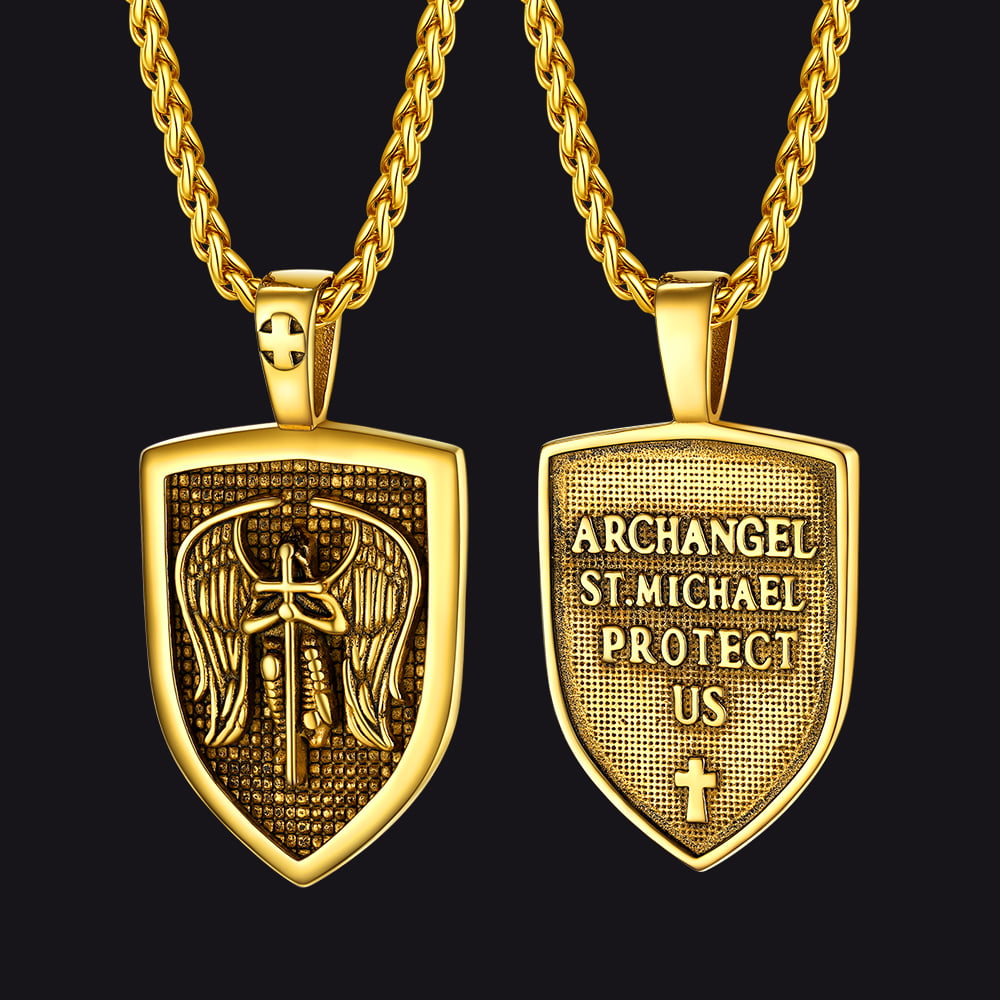 Shield Archangel St. Michael Protection Necklace For Men