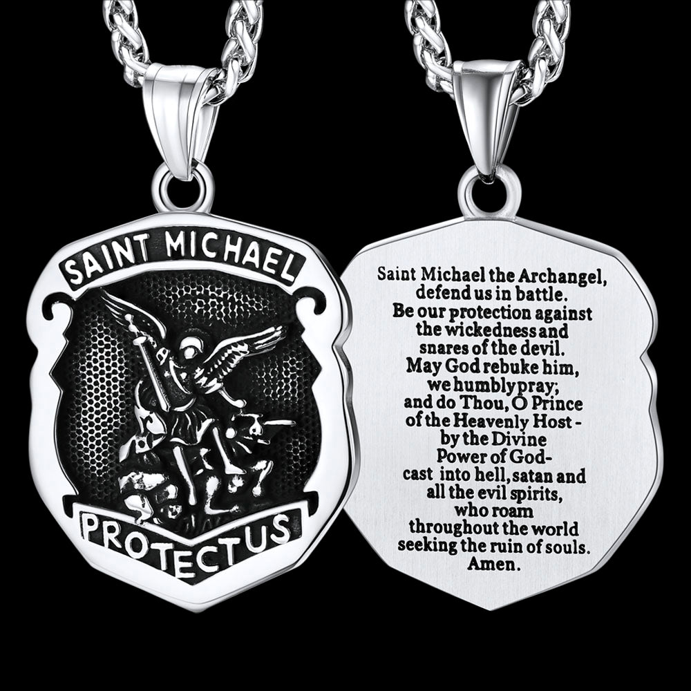Catholic Saint Michael Pendant Necklace For Men
