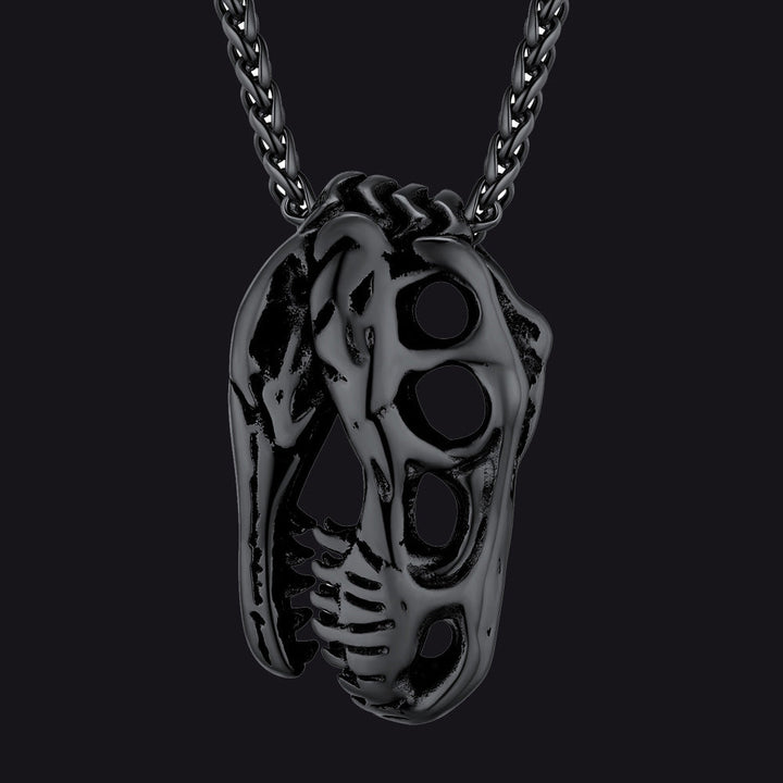 T-Rex Dinosaur Skull Head Necklace Pendant for Men