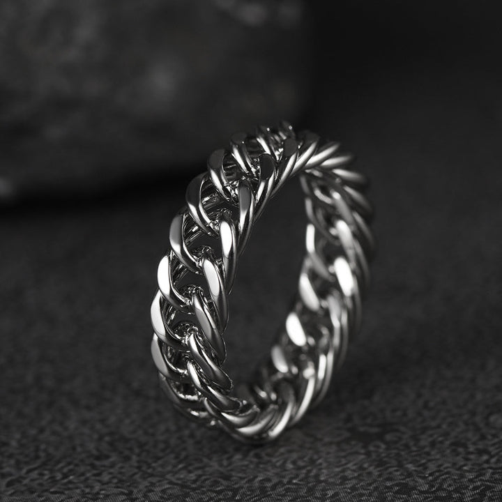 Fashion Cuban Chain Stainless Steel Ring for Men