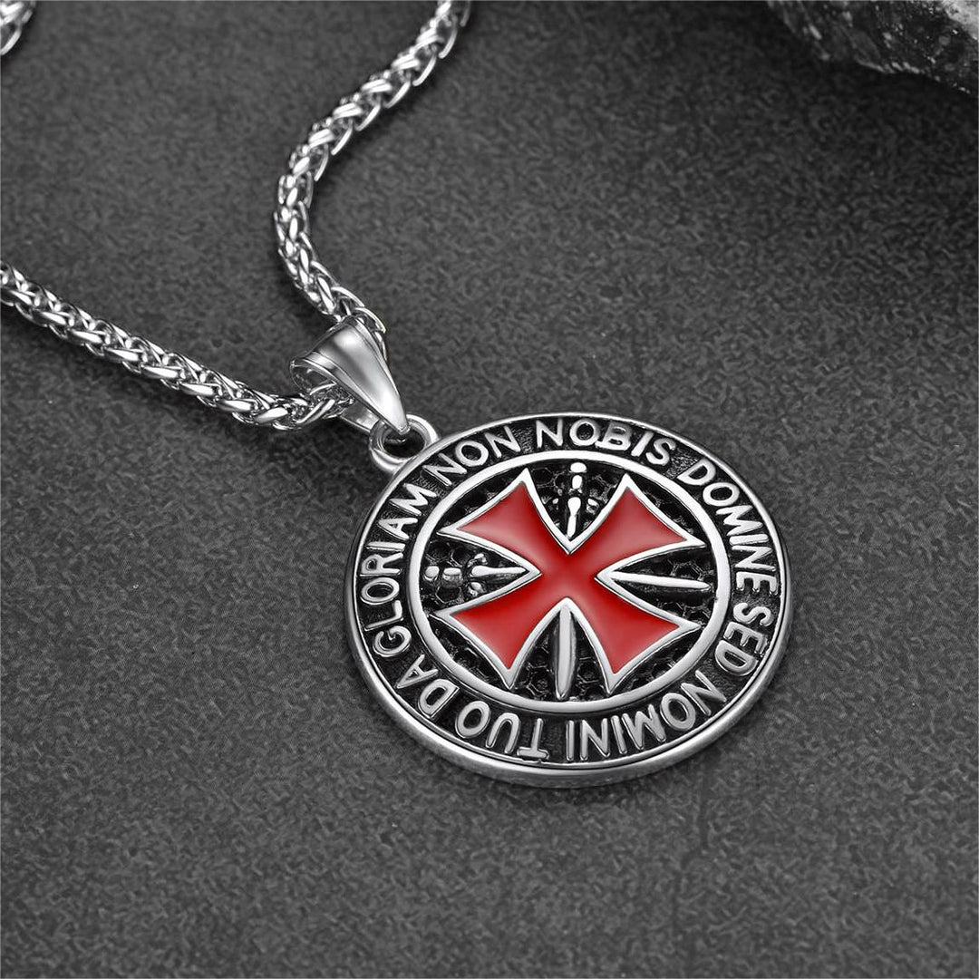 Knights Templar Cross Medallion Necklace For Men