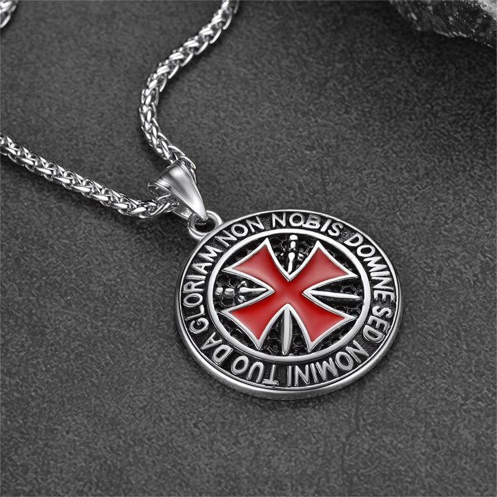 Knights Templar Cross Medallion Necklace For Men
