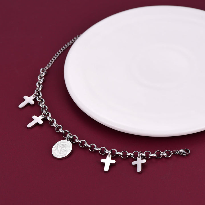 Patron St. Michael Charm Bracelet With Cross for Men