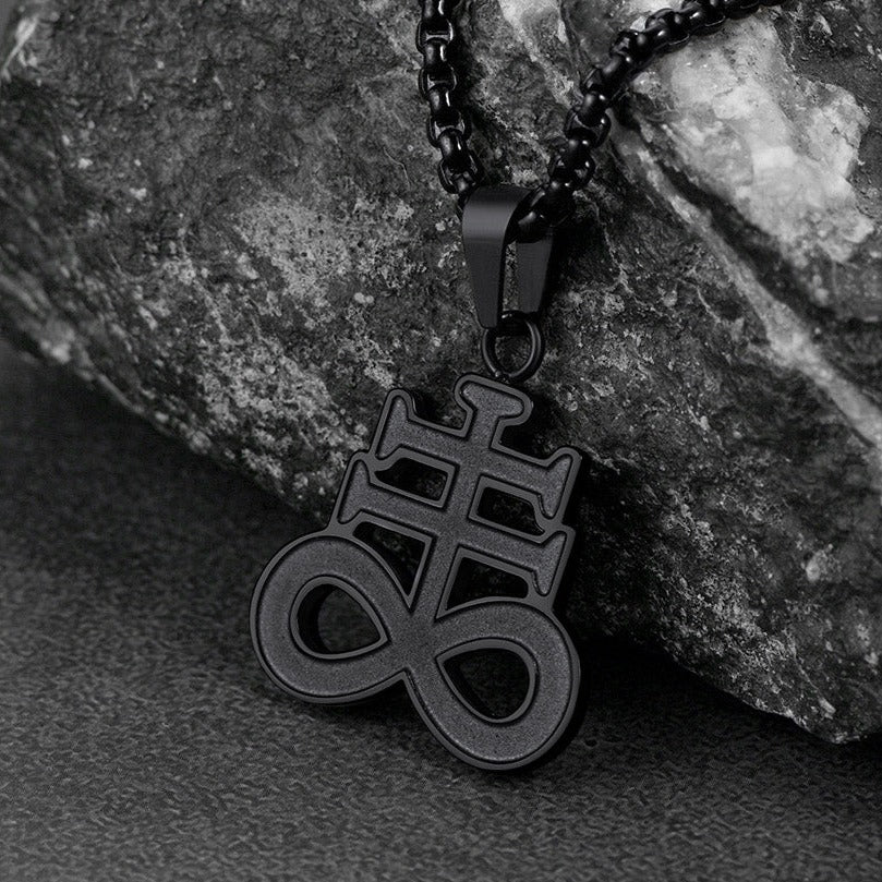 Satanic Leviathan Cross Necklace For Men