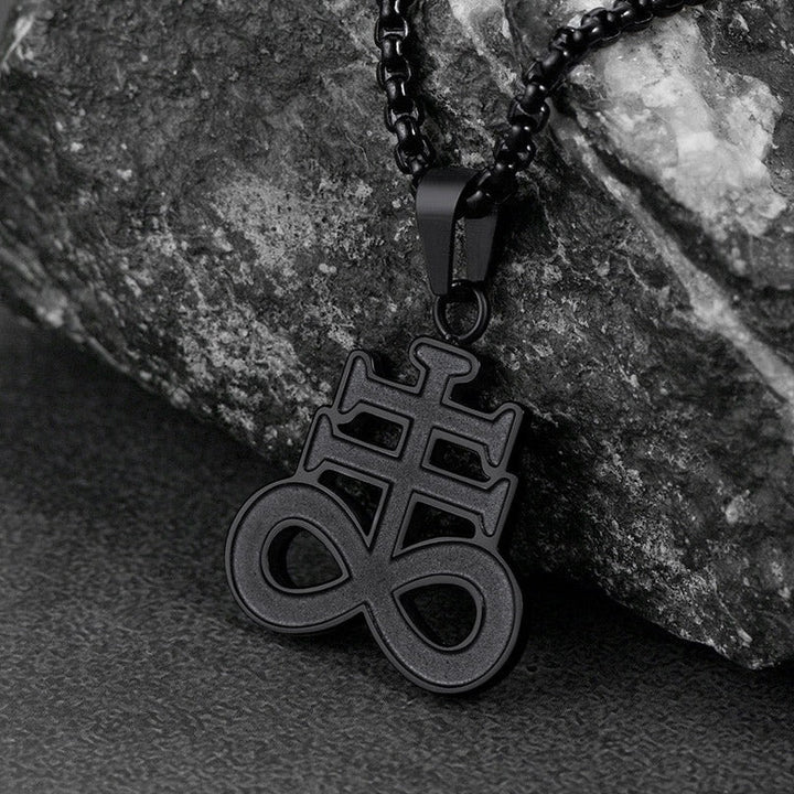 Satanic Leviathan Cross Necklace For Men