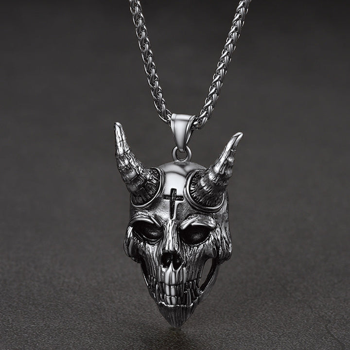Gothic Skull Goat Necklace Devil Pendant for Men
