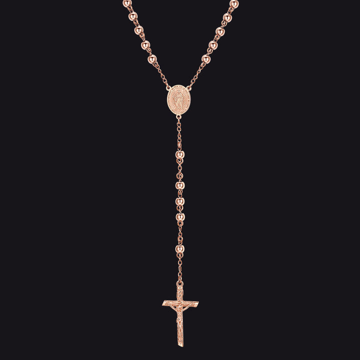 Catholic Virgin Mary Rosary Beads Cross Necklace Chain for Men Women