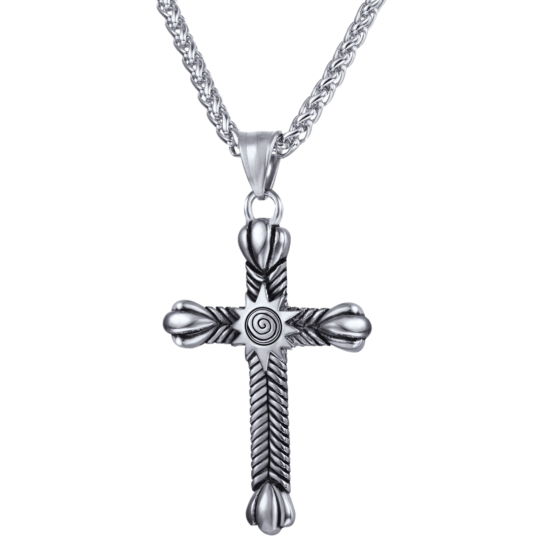 Stainless Steel Cross Crucifix Necklace for Men