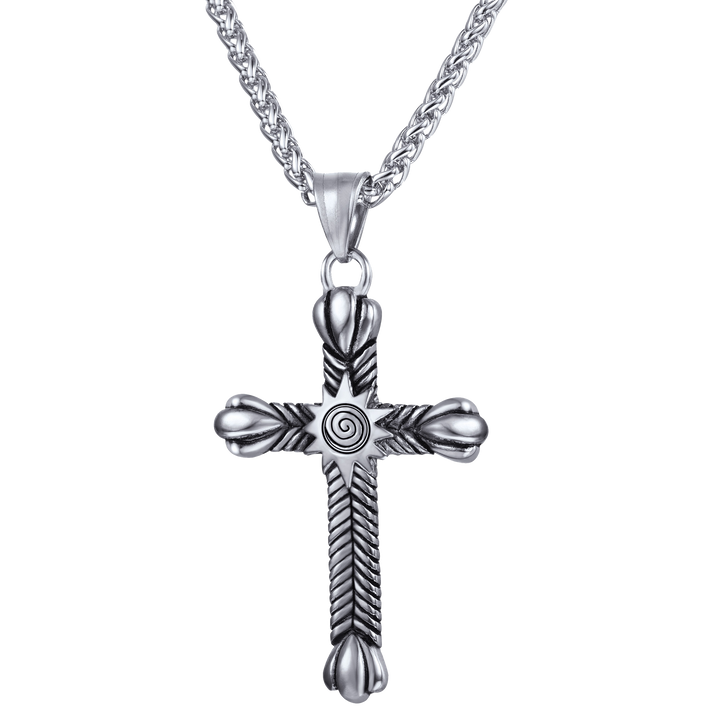 Stainless Steel Cross Crucifix Necklace for Men