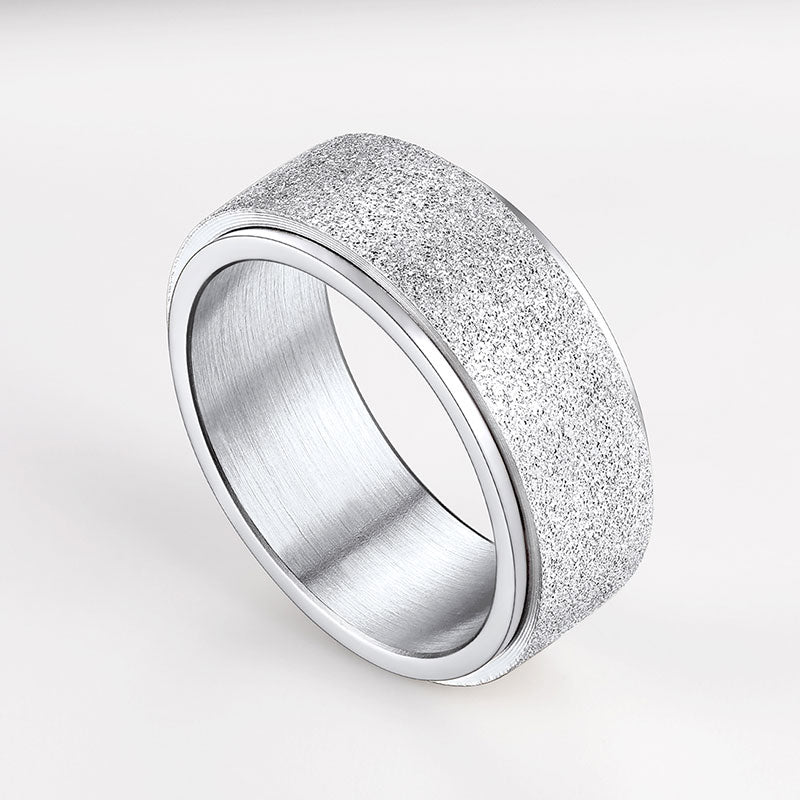 Glitter Finish Fidget Anxiety Ring Stainless Steel